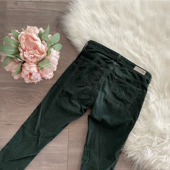 AG Adriano Goldschmied Velvet Dark Green Corduroy Jeans 25 - Picture 5 of 8